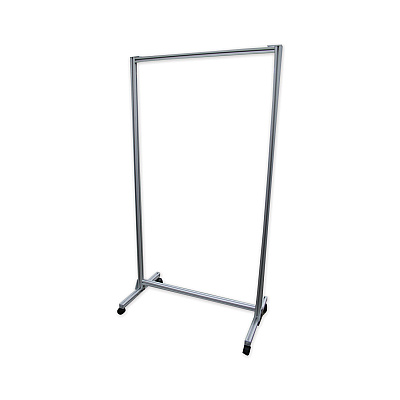 Ghent Acrylic Mobile Divider with Thermometer Access Cutout, 38.5" x 23.75" x 74.19", Clear (GHECMD7438AT)
