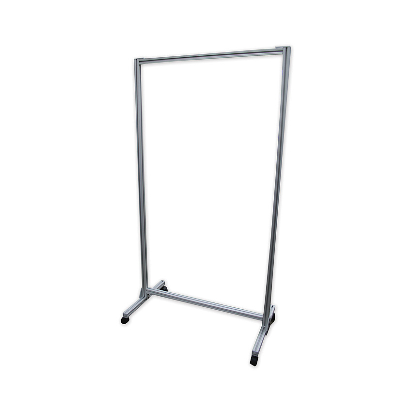 Ghent Acrylic Mobile Divider with Thermometer Access Cutout, 38.5" x 23.75" x 74.19", Clear (GHECMD7438AT)