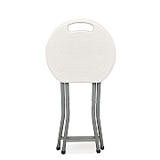 Iceberg Rough n Ready Folding Stool, Backless, Supports Up to 300 lb, 18" Seat Height, White Seat, Charcoal Base, 4/Carton (ICE64563)