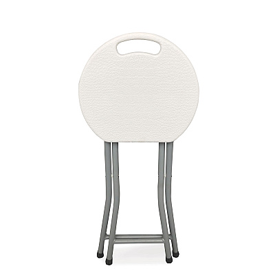 Iceberg Rough n Ready Folding Stool, Backless, Supports Up to 300 lb, 18" Seat Height, White Seat, Charcoal Base, 4/Carton (ICE64563)