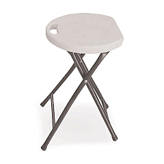 Iceberg Rough n Ready Folding Stool, Backless, Supports Up to 300 lb, 26" Seat Height, White Seat, Charcoal Base, 4/Carton (ICE64573)