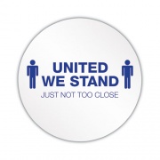 deflecto Personal Spacing Discs, United We Stand, 20" dia, White/Blue, 6/Pack (PSDD20UWS6)