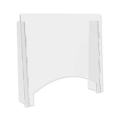 deflecto Counter Top Barrier with Pass Thru, 27" x 6" x 23.75", Polycarbonate, Clear, 2/Carton (DEFPBCTPC2724P)
