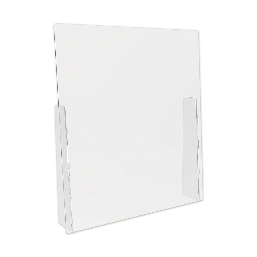 deflecto Counter Top Barrier with Full Shield, 31.75" x 6" x 36", Polycarbonate, Clear, 2/Carton (DEFPBCTPC3136F)