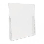 deflecto Counter Top Barrier with Full Shield, 31.75" x 6" x 36", Acrylic, Clear, 2/Carton (PBCTA3136F)