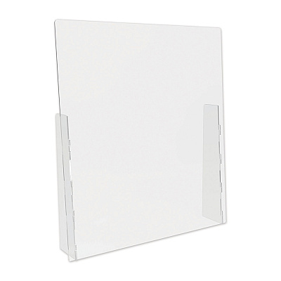 deflecto Counter Top Barrier with Full Shield, 31.75" x 6" x 36", Acrylic, Clear, 2/Carton (DEFPBCTA3136F)