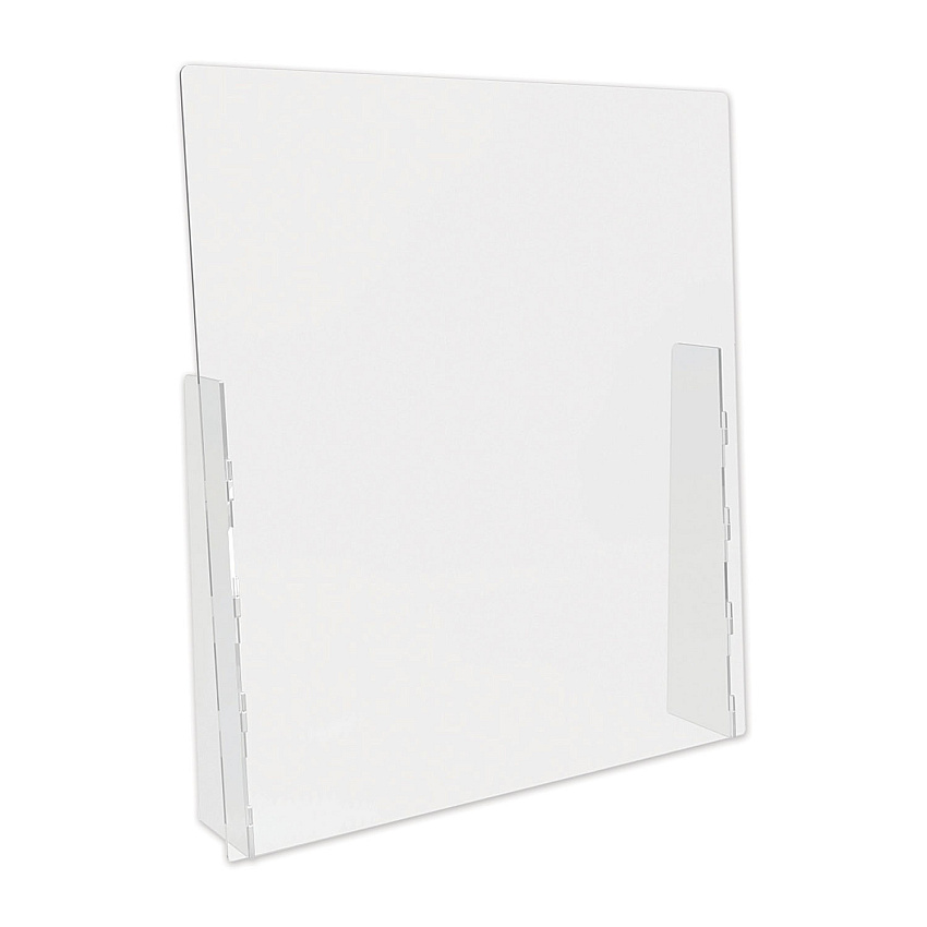 deflecto Counter Top Barrier with Full Shield, 31.75" x 6" x 36", Acrylic, Clear, 2/Carton (DEFPBCTA3136F)