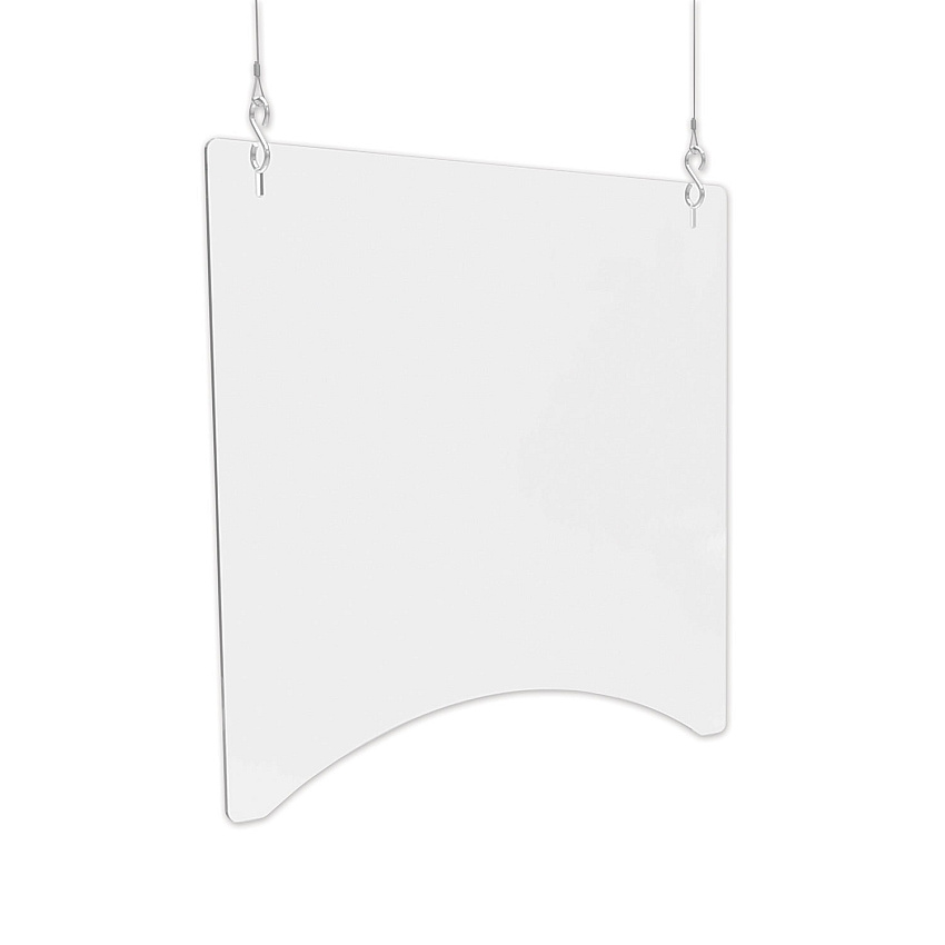 deflecto Hanging Barrier, 23.75" x 23.75", Polycarbonate, Clear, 2/Carton (DEFPBCHPC2424)