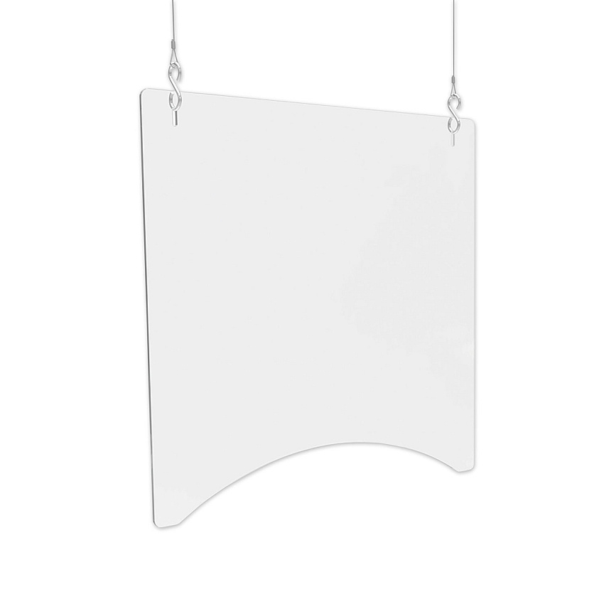 deflecto Hanging Barrier, 23.75" x 23.75", Acrylic, Clear, 2/Carton (DEFPBCHA2424)