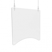 deflecto Hanging Barrier, 23.75" x 35.75", Polycarbonate, Clear, 2/Carton (PBCHPC2436)