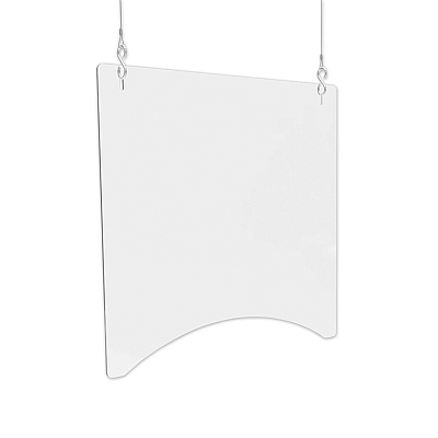 deflecto Hanging Barrier, 23.75" x 35.75", Polycarbonate, Clear, 2/Carton (DEFPBCHPC2436)