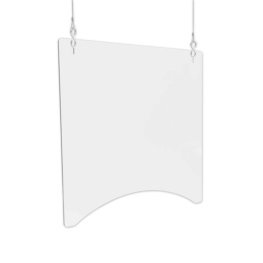 deflecto Hanging Barrier, 23.75" x 35.75", Polycarbonate, Clear, 2/Carton (DEFPBCHPC2436)
