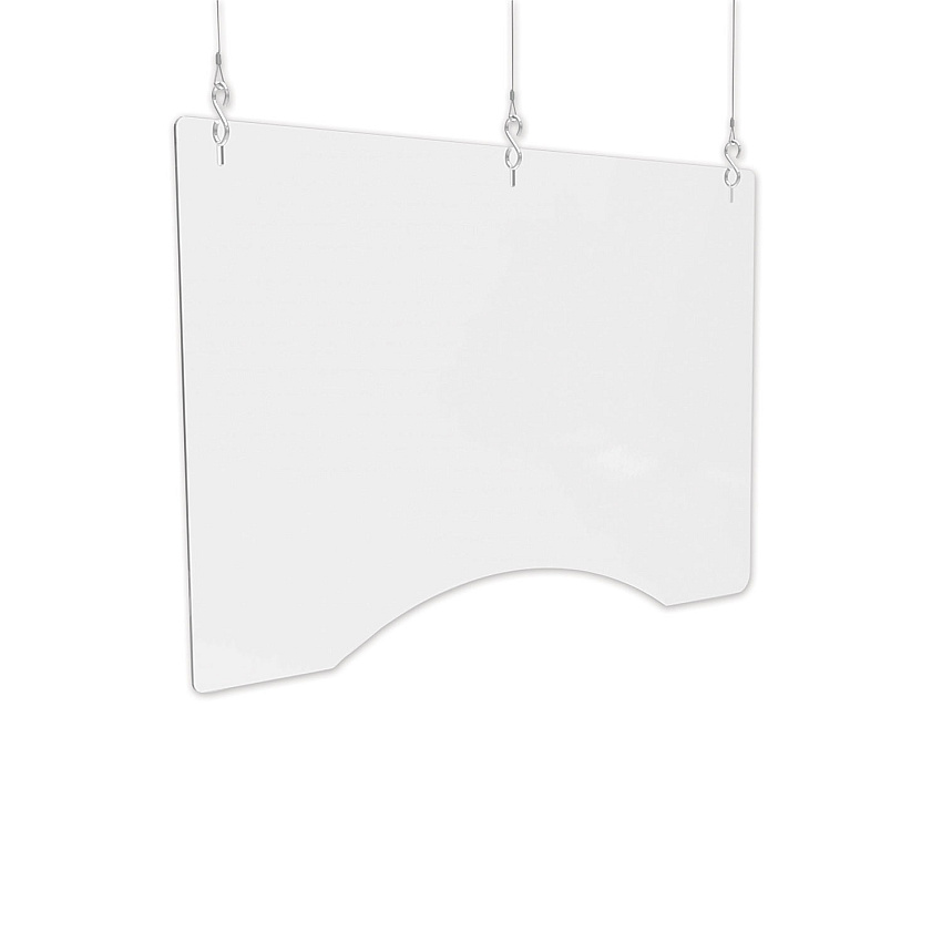 deflecto Hanging Barrier, 35.75" x 24", Acrylic, Clear, 2/Carton (DEFPBCHA3624)