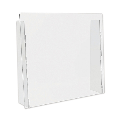 deflecto Counter Top Barrier with Full Shield, 27" x 6" x 23.75", Polycarbonate, Clear, 2/Carton (DEFPBCTPC2724F)