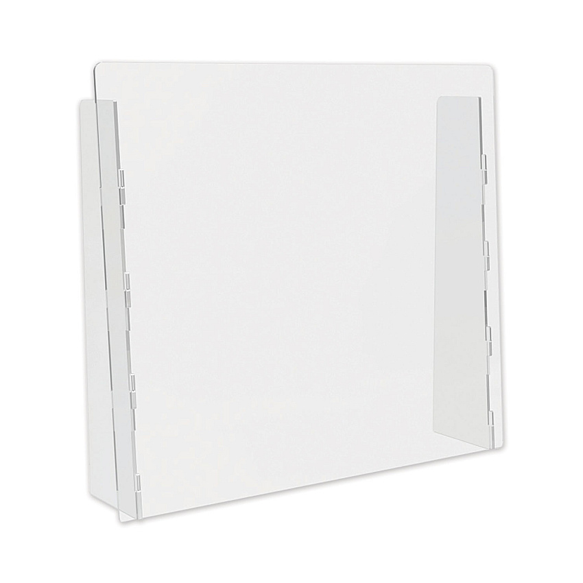 deflecto Counter Top Barrier with Full Shield, 27" x 6" x 23.75", Polycarbonate, Clear, 2/Carton (DEFPBCTPC2724F)