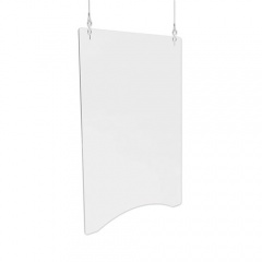 deflecto Hanging Barrier, 23.75" x 35.75", Acrylic, Clear, 2/Carton (PBCHA2436)