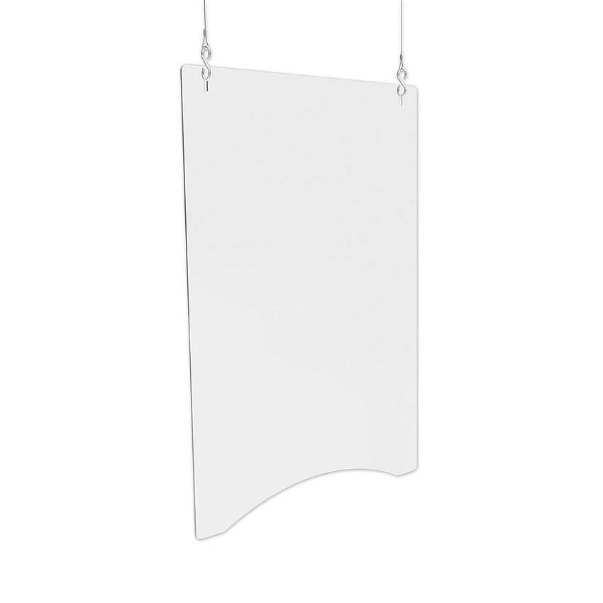 deflecto Hanging Barrier, 23.75" x 35.75", Acrylic, Clear, 2/Carton (DEFPBCHA2436)