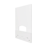 deflecto Mounting Safety Barrier with Pass Thru, 31.5" x 38", Polycarbonate, Clear, 2/Carton (PBCMPC3138P)