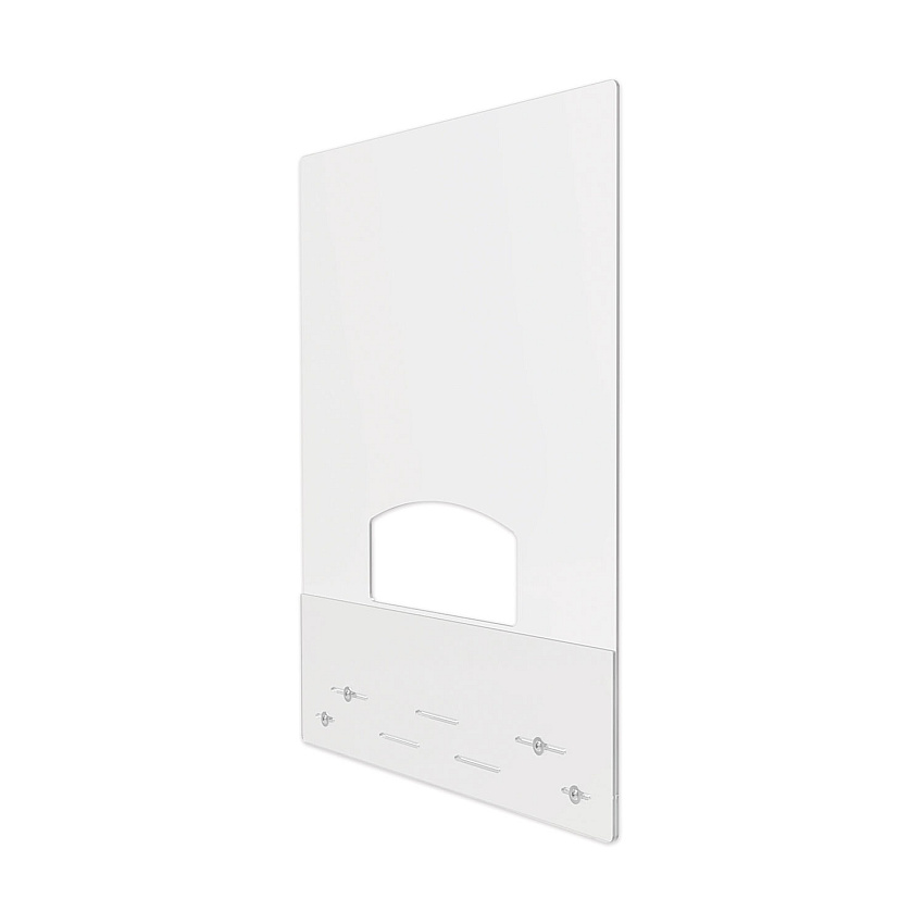 deflecto Mounting Safety Barrier with Pass Thru, 31.5" x 38", Polycarbonate, Clear, 2/Carton (DEFPBCMPC3138P)