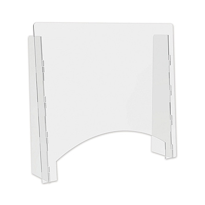 deflecto Counter Top Barrier with Pass Thru, 27" x 6" x 23.75", Acrylic, Clear, 2/Carton (DEFPBCTA2724P)