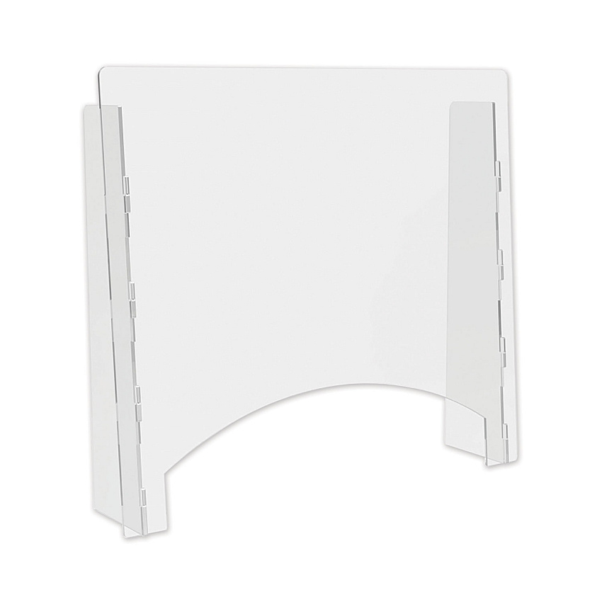 deflecto Counter Top Barrier with Pass Thru, 27" x 6" x 23.75", Acrylic, Clear, 2/Carton (DEFPBCTA2724P)