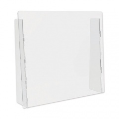 deflecto Counter Top Barrier with Full Shield, 27" x 6" x 23.75", Acrylic, Clear, 2/Carton (PBCTA2724F)
