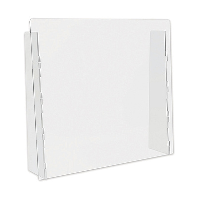 deflecto Counter Top Barrier with Full Shield, 27" x 6" x 23.75", Acrylic, Clear, 2/Carton (DEFPBCTA2724F)