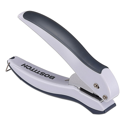 Bostitch 10-Sheet EZ Squeeze One-Hole Punch, 1/4" Hole, Gray (ACI2402)