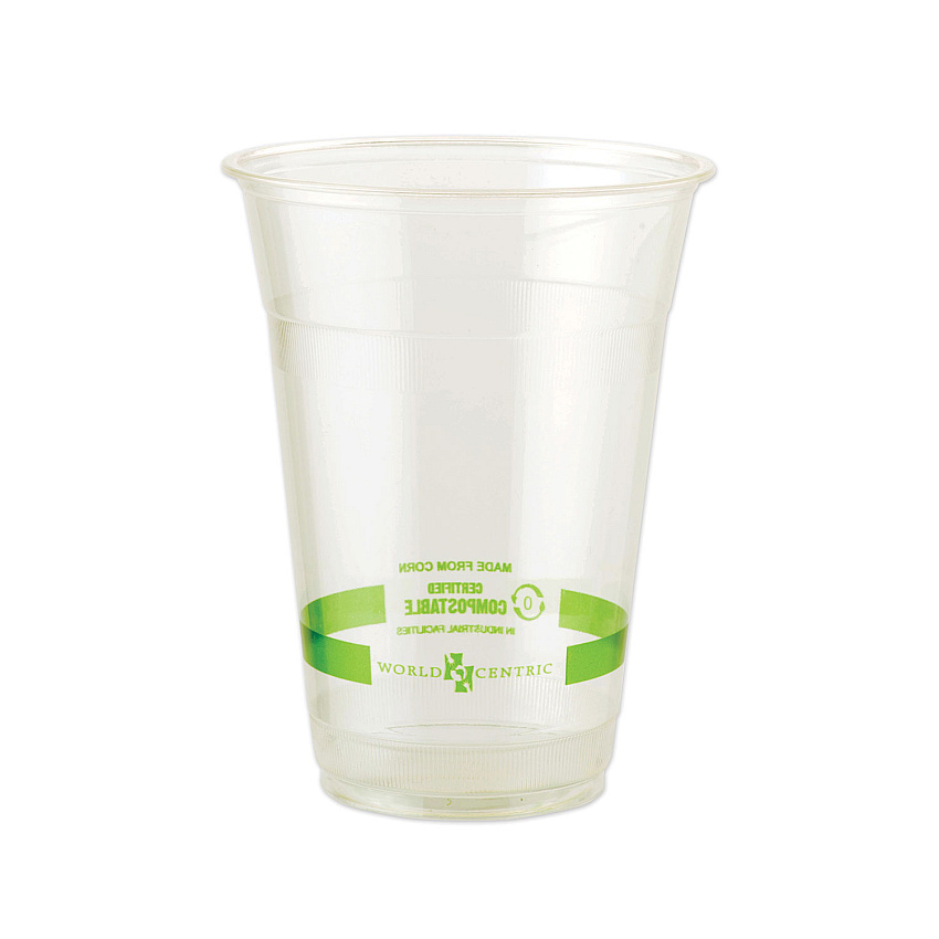 World Centric PLA Clear Cold Cups, 16 oz, Clear, 1,000/Carton (WORCPCS16)