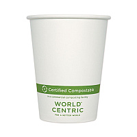 World Centric Paper Hot Cups, 12 oz, White, 1,000/Carton (WORCUPA12)