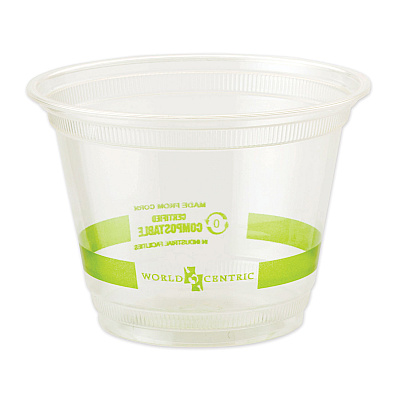 World Centric PLA Clear Cold Cups, 9 oz, Clear, 1,000/Carton (WORCPCS9Q)