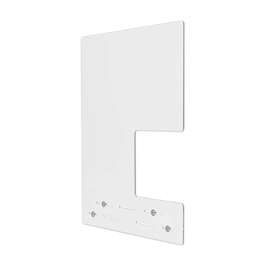 deflecto Mounting Safety Barrier with Side Pass Thru, 23.75" x 31.75", Acrylic, Clear, 2/Carton (DEFPBCMA2331S)