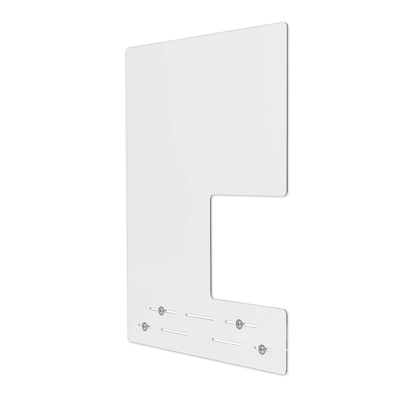 deflecto Mounting Safety Barrier with Side Pass Thru, 23.75" x 31.75", Polycarbonate, Clear, 2/Carton (DEFPBCMPC2331S)
