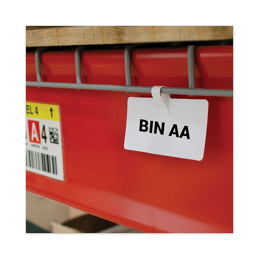C-Line Wire Rack Shelf Tag, Side Load, 3.5 x 1.5, White, 10/Pack (CLI87411)