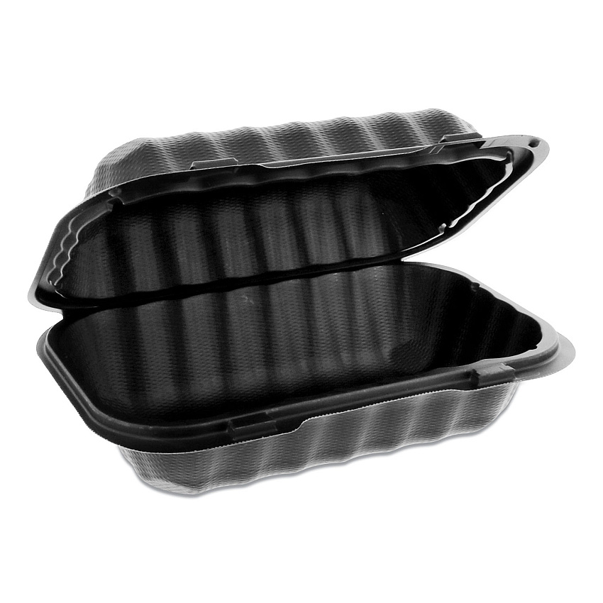 Pactiv Evergreen EarthChoice SmartLock Microwavable MFPP Hinged Lid Container, 9 x 6 x 3.25, Black, Plastic, 270/Carton (PCTYCNB80961000)