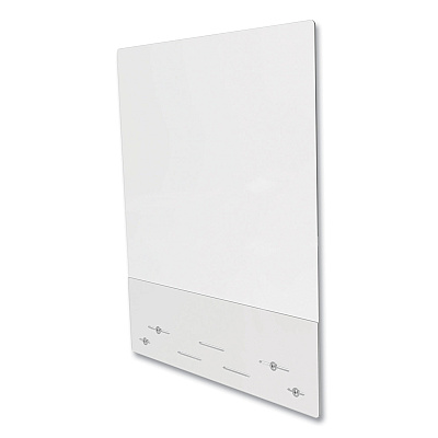 deflecto Mounting Safety Barrier with Full Shield and Brace, 31.5" x 38", Polycarbonate, Clear, 2/Carton (DEFPBCMPC3138FB)