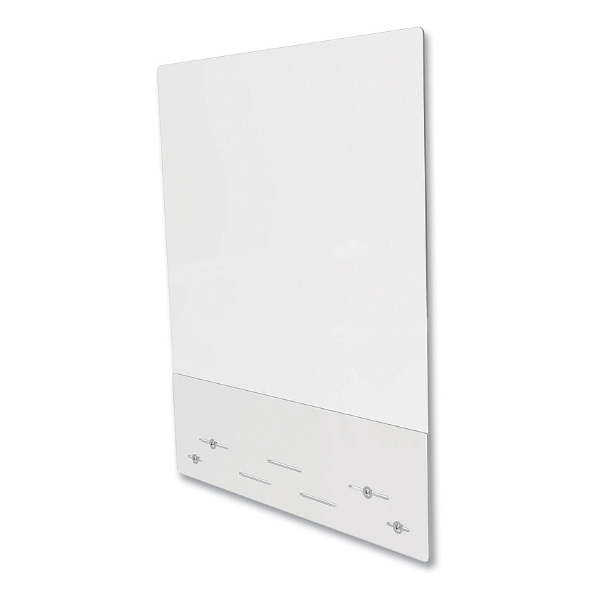 deflecto Mounting Safety Barrier with Full Shield and Brace, 31.5" x 38", Polycarbonate, Clear, 2/Carton (DEFPBCMPC3138FB)