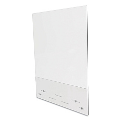 deflecto Mounting Safety Barrier with Full Shield and Brace, 31.5" x 38", Acrylic, Clear, 2/Carton (DEFPBCMA3138FB)