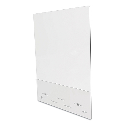 deflecto Mounting Safety Barrier with Full Shield and Brace, 31.5" x 38", Acrylic, Clear, 2/Carton (DEFPBCMA3138FB)
