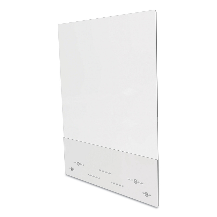 deflecto Mounting Safety Barrier with Full Shield and Brace, 31.5" x 38", Acrylic, Clear, 2/Carton (DEFPBCMA3138FB)
