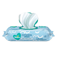 Pampers Complete Clean Baby Wipes, 1-Ply, Baby Fresh, 7 x 6.8, White, 72 Wipes/Pack, 8 Packs/Carton (PGC75536)