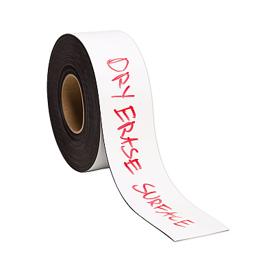 U Brands Dry Erase Magnetic Tape Roll, 3" x 50 ft, White (UBRFM2218)