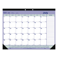 Blueline Abstract Floral Monthly Desk Pad - Monthly - 12 Month - January 2024 - December 2024 - 1 Month Single Page Layout - 17