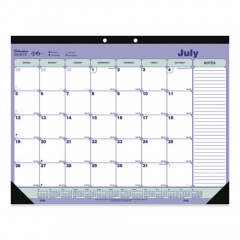 Blueline Academic Monthly Desk Pad Calendar, 21.25 x 16, White/Blue/Green, Black Binding/Corners, 13-Month (July-July): 2023 to 2024 (CA181731)