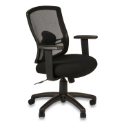Alera Etros Series Mesh Mid-Back Petite Swivel/Tilt Chair, Supports Up to 275 lb, 17.71" to 21.65" Seat Height, Black (ET4017B)