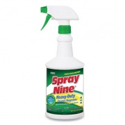 Spray Nine Heavy Duty Cleaner/Degreaser/Disinfectant, Citrus Scent, 32 oz Bottle, 1 Trigger Sprayer per Carton, 12 Bottles/Carton (26833)