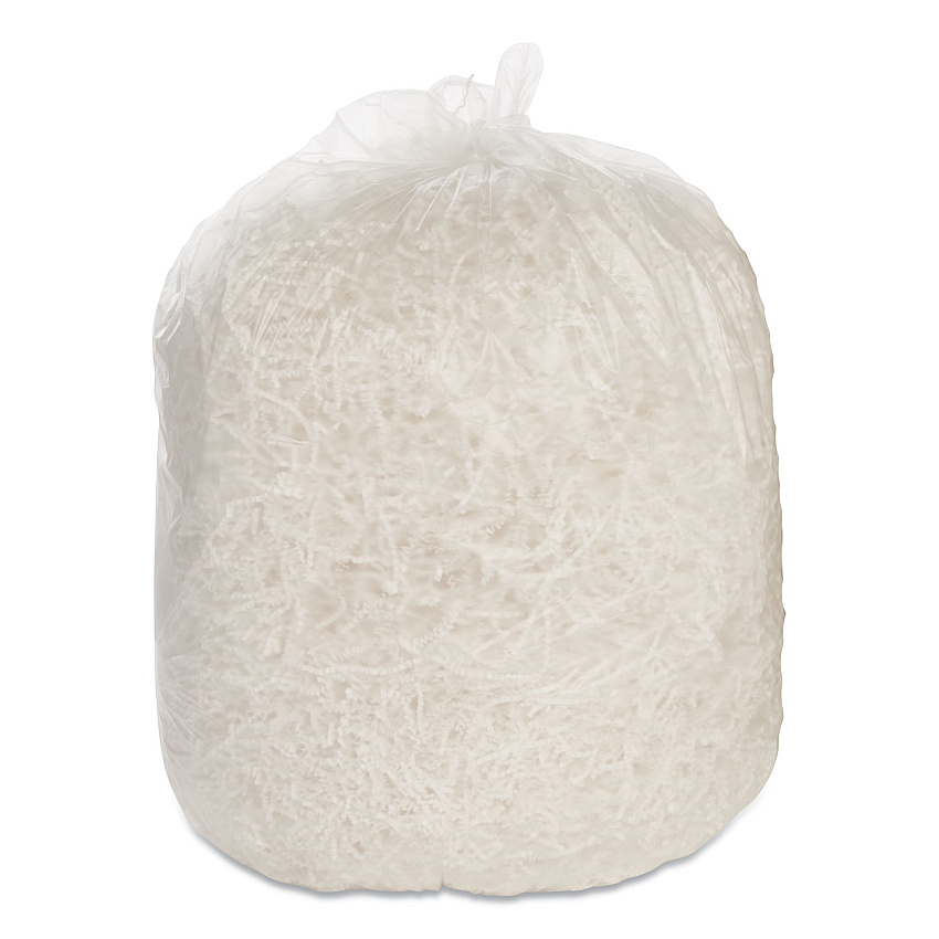 AbilityOne 8105015171354, SKILCRAFT Linear Low Density Can Liners, 45 gal, 0.6 mil, 40" x 46", Clear, Flat Pack, 40/Box