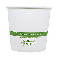 World Centric Paper Bowls, 24 oz, 4.4" Diameter x 4.4"h, White, 500/Carton (WORBOPA24)