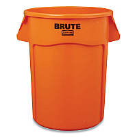 Rubbermaid Commercial Brute Round Container, 44 gal, Plastic, Orange (RCP2119307)