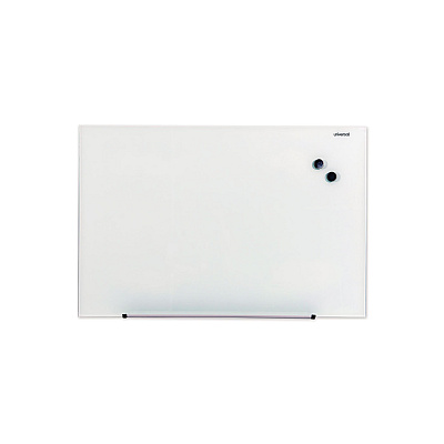 Universal Frameless Magnetic Glass Marker Board, 36 x 24, Translucent Frost Surface (UNV43202)
